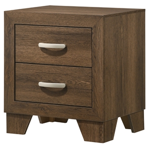 Bowery Hill Wooden 2-Drawer Bedroom Nightstand in Oak