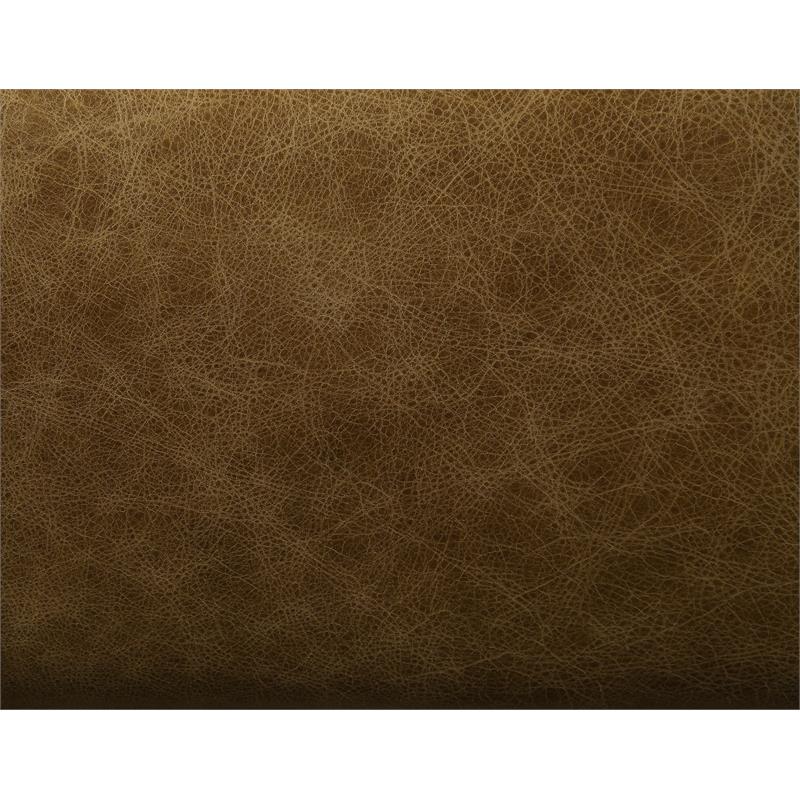 Bowery Hill Asymmetrical Sofa in Chestnut Top Grain Leather and Rustic Oak