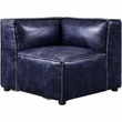 Bowery Hill Modular Sectional Wedge in Vintage Blue Top Grain Leather