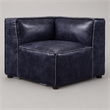 Bowery Hill Modular Sectional Wedge in Vintage Blue Top Grain Leather