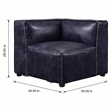 Bowery Hill Modular Sectional Wedge in Vintage Blue Top Grain Leather