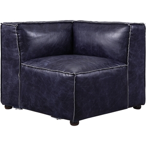 bowery hill modular sectional wedge in vintage blue top grain leather