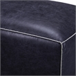 Bowery Hill Top Grain Leather Modular Chaise in Vintage Blue