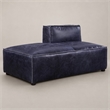 Bowery Hill Top Grain Leather Modular Chaise in Vintage Blue