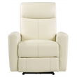 Bowery Hill Blane Tufted Leather Power Motion Recliner in Beige