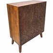 Bowery Hill Calvary Wooden Console Table with 2 Doors in Gray Stone