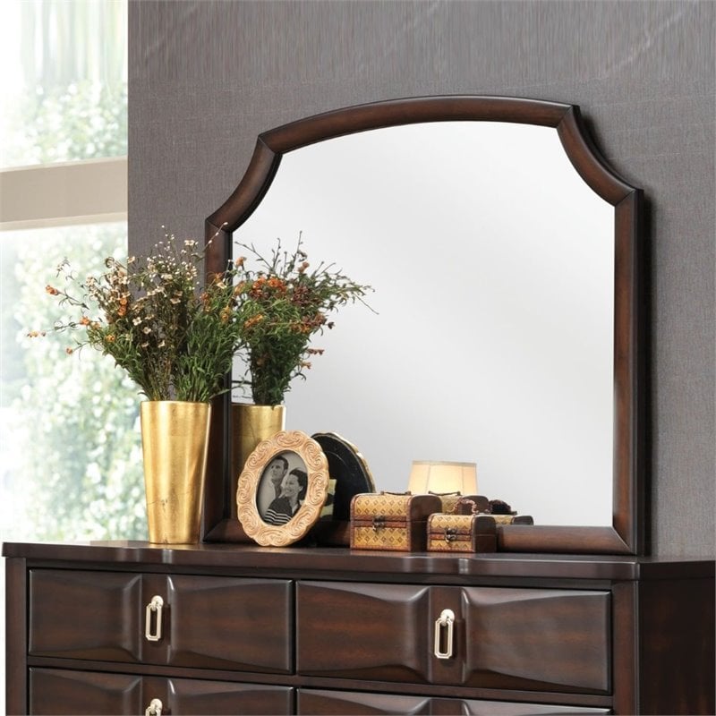 Bowery Hill Transitional Bedroom Mirror without Beveled Edge in Espresso