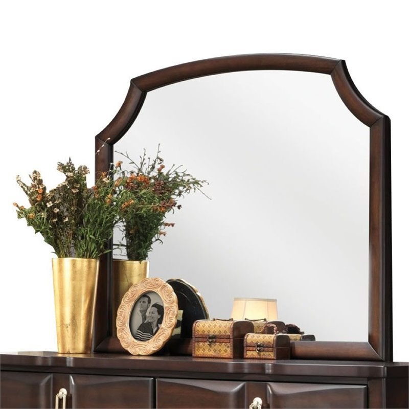 Bowery Hill Transitional Bedroom Mirror without Beveled Edge in Espresso