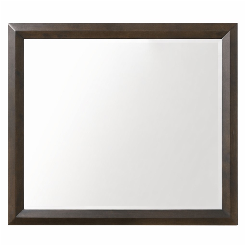 Bowery Hill Rectangular Bedroom Mirror with Beveled Edge in Rich Espresso
