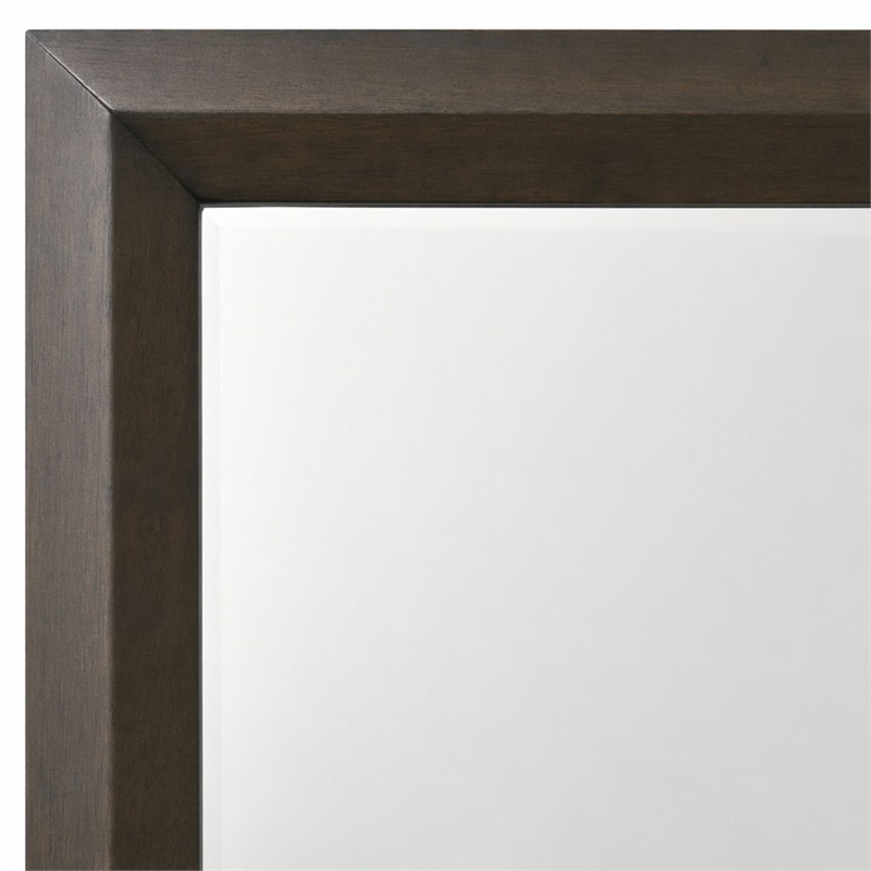 Bowery Hill Rectangular Bedroom Mirror with Beveled Edge in Rich Espresso