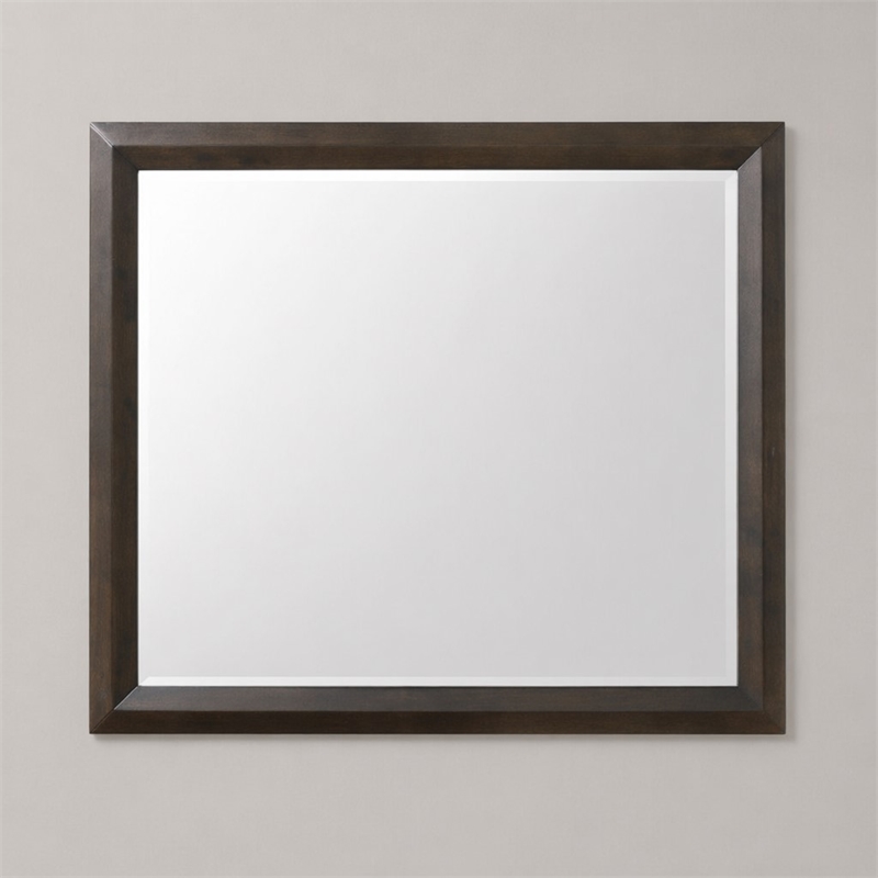 Bowery Hill Rectangular Bedroom Mirror with Beveled Edge in Rich Espresso