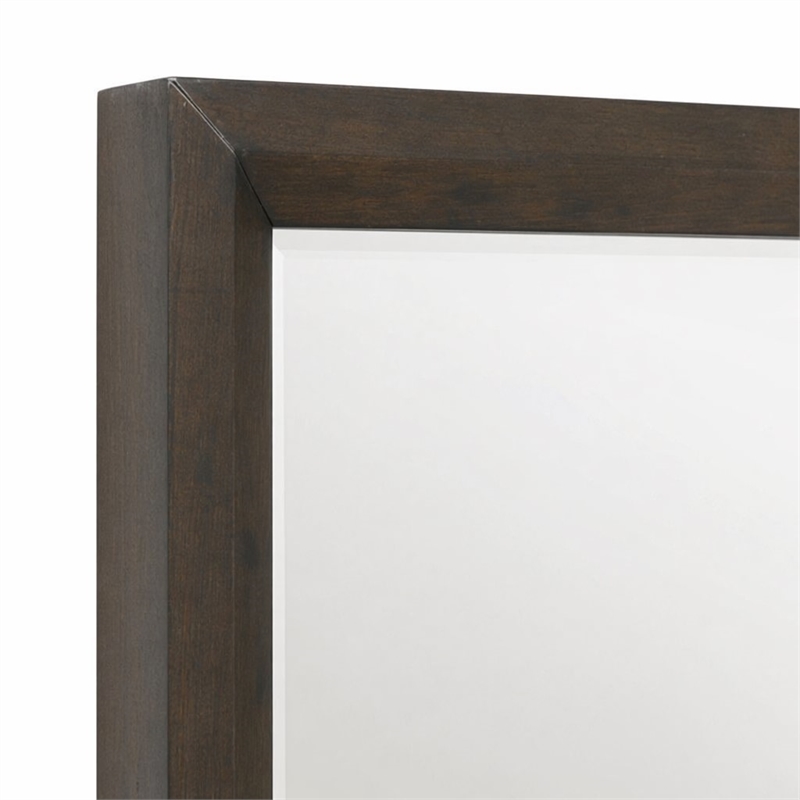 Bowery Hill Rectangular Bedroom Mirror with Beveled Edge in Rich Espresso