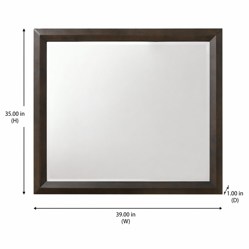 Bowery Hill Rectangular Bedroom Mirror with Beveled Edge in Rich Espresso
