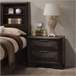 Bowery Hill Wood & Metal 2-Drawer Nightstand in Espresso