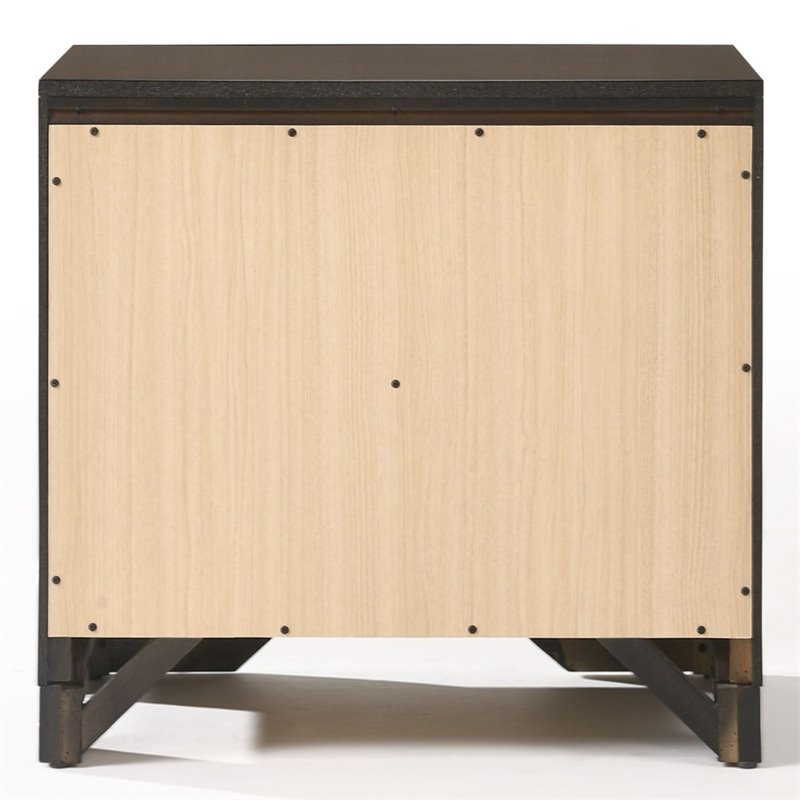 Bowery Hill Wood & Metal 2-Drawer Nightstand in Espresso