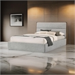Bowery Hill Queen Platform Bed with Cushioned Polyester in Gray Walnut