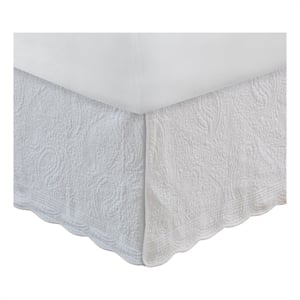 Bowery Hill Paisley Quilted King Bed Skirt and Cotton Drop in Ivory
