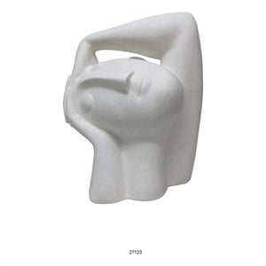 Bowery Hill 16&quot Head Figurine Statuette in White Resin Finish