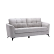 Bowery Hill 3 PC Sofa Loveseat Chair Set Tufted in Light Gray Velvet