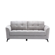 Bowery Hill 3 PC Sofa Loveseat Chair Set Tufted in Light Gray Velvet