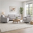 Bowery Hill 3 PC Sofa Loveseat Chair Set Tufted in Light Gray Velvet