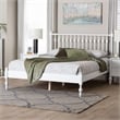 Bowery Hill Spindle Platform Bed Turned Bed Frame Full in White