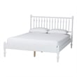 Bowery Hill Spindle Platform Bed Turned Bed Frame Full in White