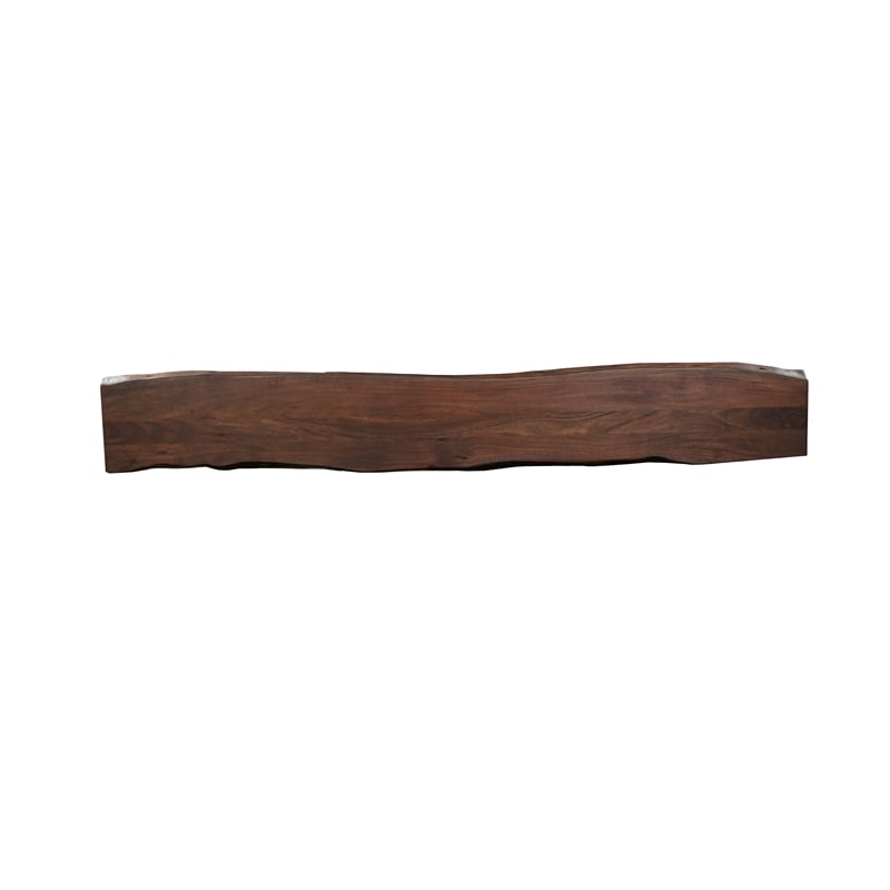 Bowery Hill Live Edge Solid Wood Rectangular Dining Bench in Brown