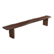 Bowery Hill Live Edge Solid Wood Rectangular Dining Bench in Brown