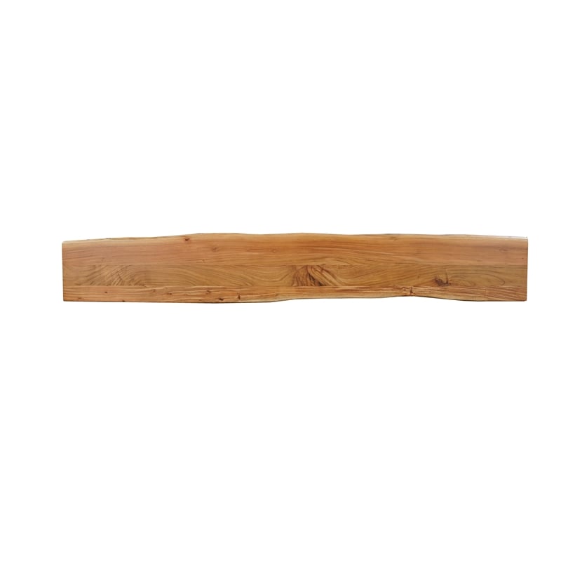 Bowery Hill Live Edge Solid Wood Rectangular Dining Bench in Brown