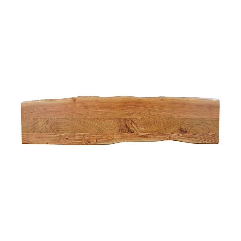 Bowery Hill Live Edge Solid Acacia Wood Dining Bench in Brown