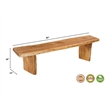 Bowery Hill Live Edge Solid Acacia Wood Dining Bench in Brown