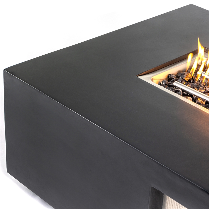 Bowery Hill Charcoal Concrete Propane Natural Gas Fire Pit Table Outdoor