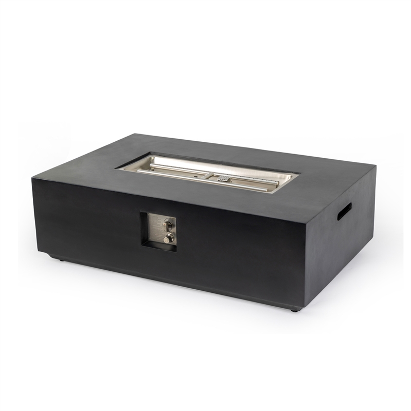Bowery Hill Charcoal Concrete Propane Natural Gas Fire Pit Table Outdoor