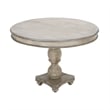 Bowery Hill 42 Inch Mango Wood Dining Table Pedestal Base in White