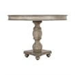 Bowery Hill 42 Inch Mango Wood Dining Table Pedestal Base in White