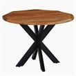Bowery Hill 41 Inch Live Edge Round Dining Table Acacia Wood Iron Legs