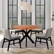 Bowery Hill 41 Inch Live Edge Round Dining Table Acacia Wood Iron Legs
