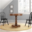 Bowery Hill 30 Inch Round Mango Wood Dinette Twisted Pedestal Base