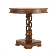 Bowery Hill 30 Inch Round Mango Wood Dinette Twisted Pedestal Base