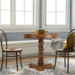 Bowery Hill 30 Inch Round Mango Wood Dinette Twisted Pedestal Base