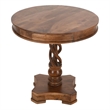 Bowery Hill 30 Inch Round Mango Wood Dinette Twisted Pedestal Base