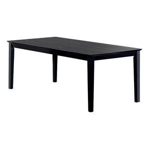 Bowery Hill Rectangular Wooden Dining Table with Expandable Leaf in Black