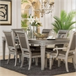 Bowery Hill Wooden Dining Table with Extension Leaf in Silver