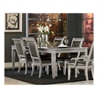 Bowery Hill Wooden Dining Table with Extension Leaf in Silver