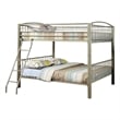 Bowery Hill Full Size Metal Bunk Bed with Movable Ladder in Gold