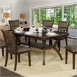 Bowery Hill Solid Wood Dining Table with Flowing Leg Base in Brown