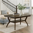Bowery Hill Solid Wood Dining Table with Flowing Leg Base in Brown