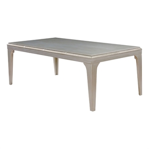 Bowery Hill Contemporary Style Dining Table with Tapered Legs in Silver