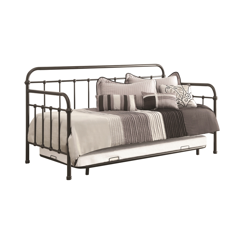 Bowery Hill Twin Metal Daybed with Minimalist Design in Bronze